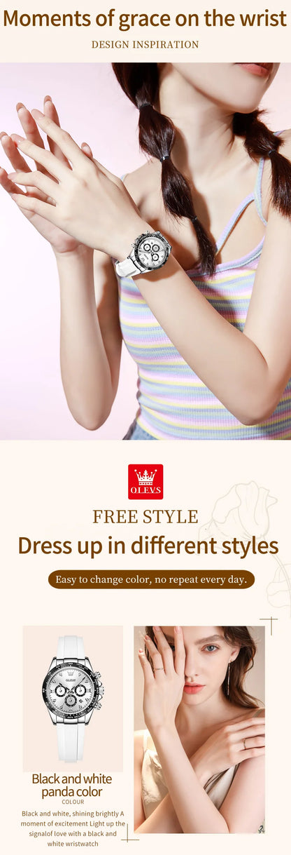 OLEVS 5618 Woman Watch Fashion Original Quartz Watch Waterproof Luminous Chronograph Date Sports Watches For Woman With Box