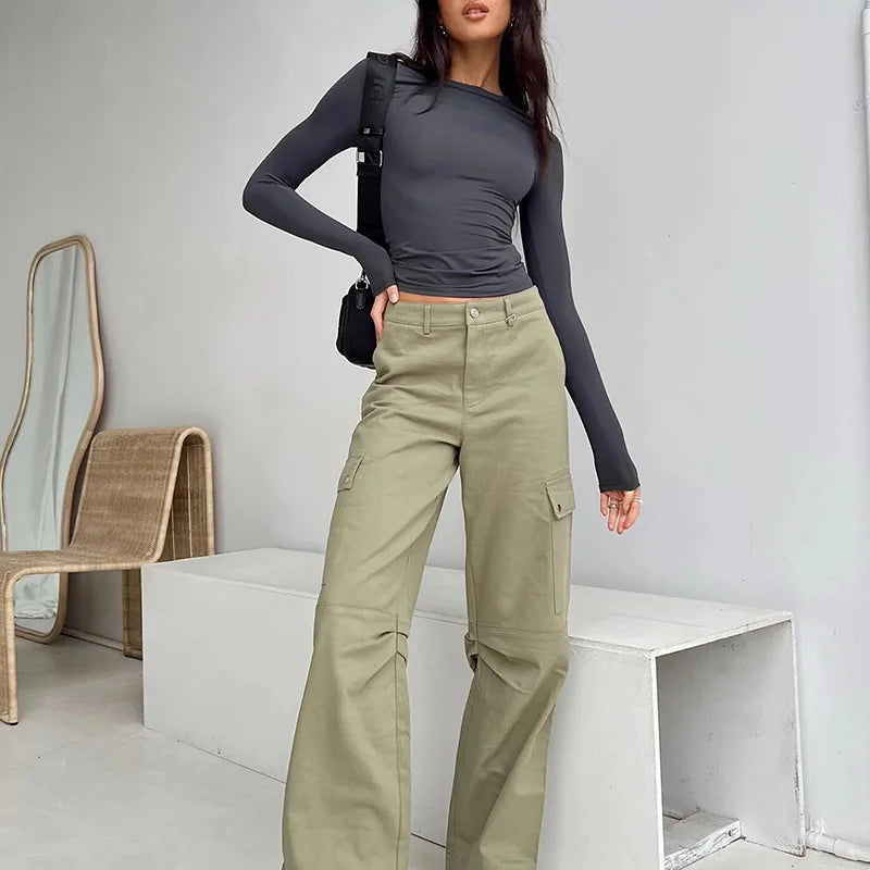 2024 Spring Autumn Women Y2K Pink T-Shirt Causal Long Sleeve Crop Tops O Neck Pullovers Base Tees Bodycon Slim Fit T Shirt