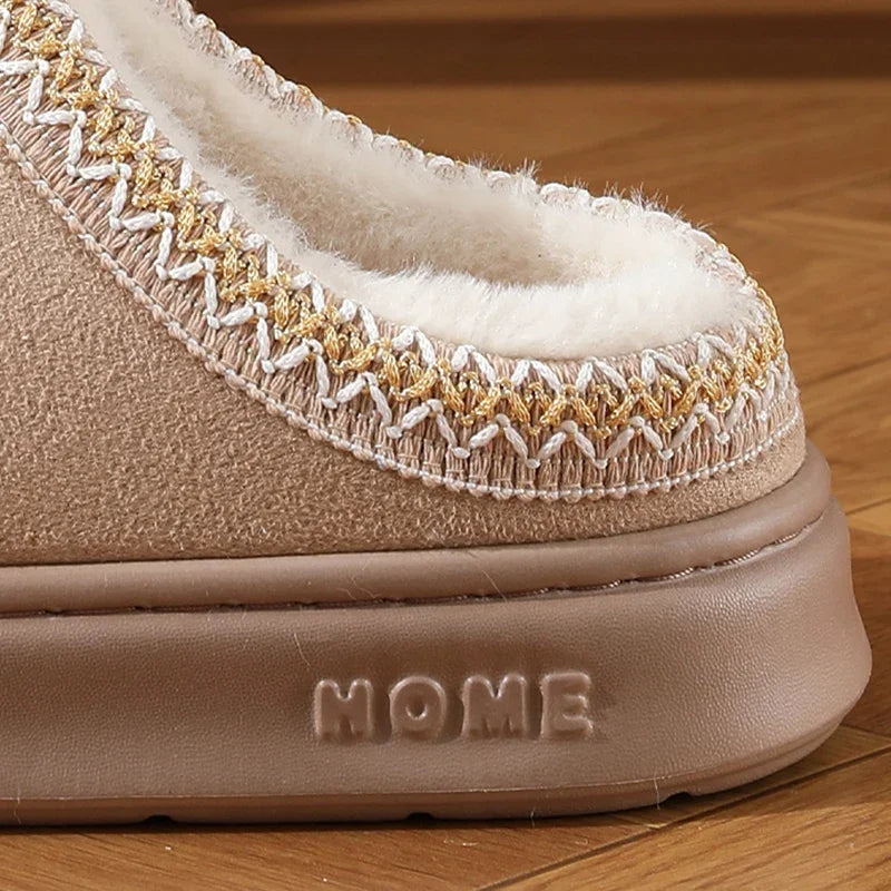 New Fashion Fluffy Platform Slippers for Women 2025 Winter Plush Warm Cotton Shoes Woman Comfort Non Slip Unisex Home Slippers Badiee Stylez