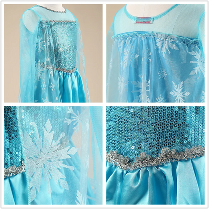 Elsa Dress for Girls 3-10Y Birthday Role Elsa Princess Dress For Kids Halloween 2024 Carnival Easter Party Cosplay Girls Costume