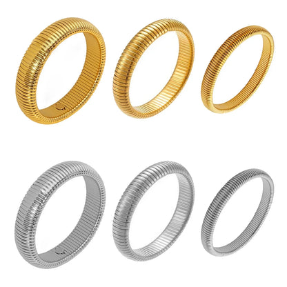 Stainless Steel Texture Flex Snake Chain Cuff Bracelet 18k Gold Plated Wide Bracelet Bangle Fashion Jewelry Women Gifts Badiee Stylez