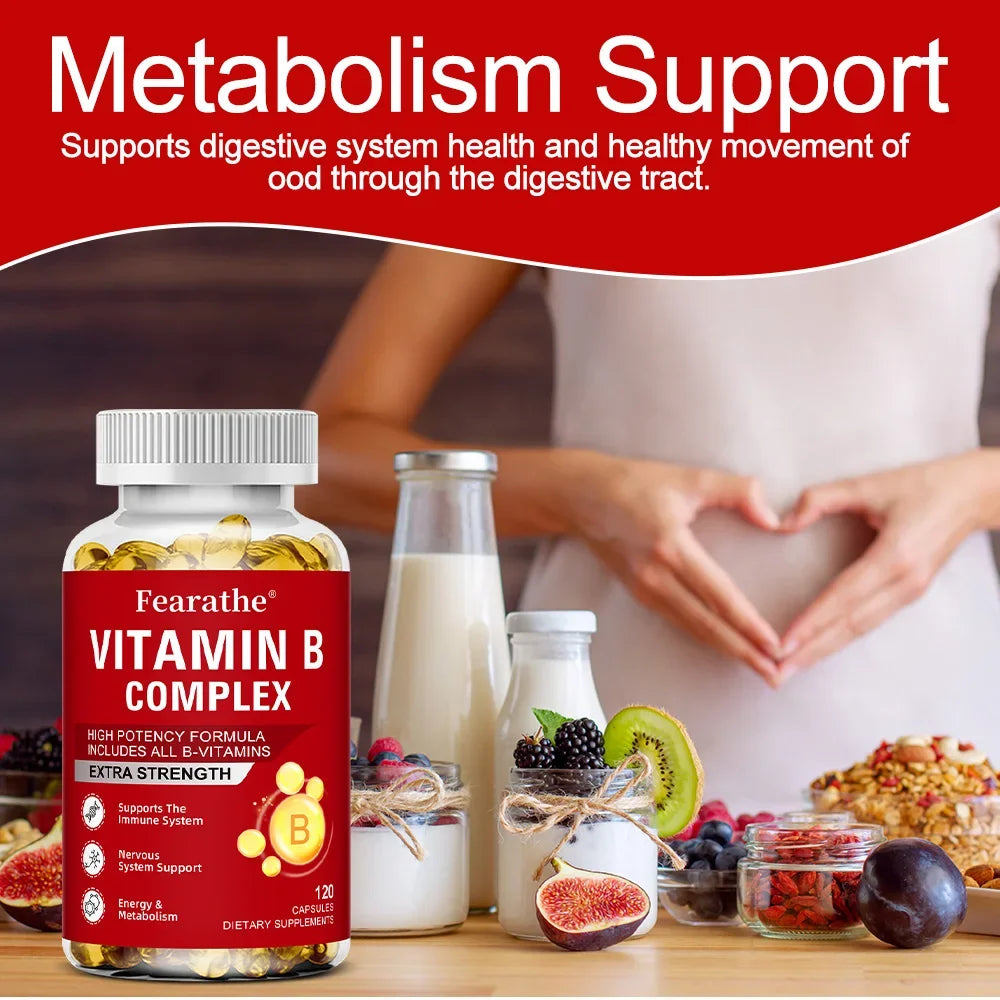 Vitamin B Complex - Supports Memory, Helps Boost Natural Energy, Improves Mood, Benefits Brain and Heart Function
