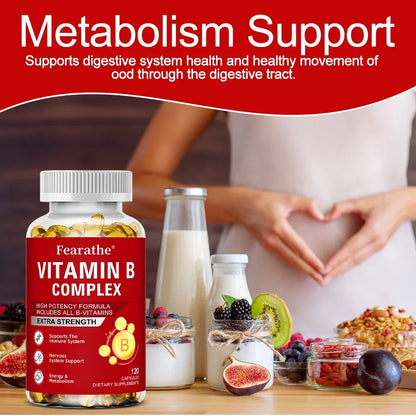 Vitamin B Complex - Supports Memory, Helps Boost Natural Energy, Improves Mood, Benefits Brain and Heart Function
