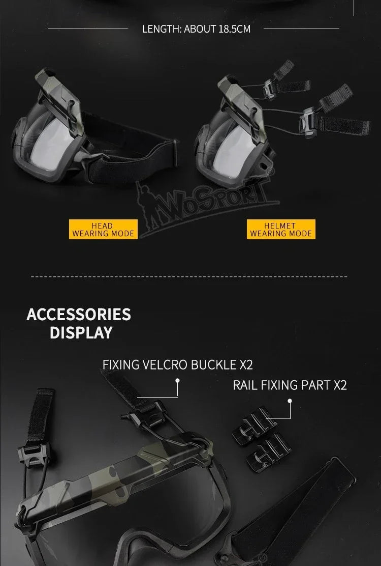 Sports Sunglasses for Men Women 2 Modes Airsoft Goggles Riding Eye Protection for Hiking Paintball Hunting Gear