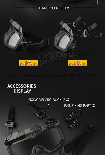 Sports Sunglasses for Men Women 2 Modes Airsoft Goggles Riding Eye Protection for Hiking Paintball Hunting Gear