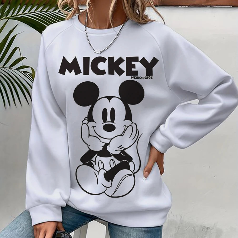 Mickey Mouse Print Women Hoodies Sweatshirts Streetwear Cute Oversized Hoodies Pullover Cropped Hoodies Females Y2k ANZ5JZ0199