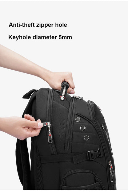Waterproof 15.6/17.3 Inch Laptop Backpack Men USB Charging Swiss Backpack Travel Women Rucksack Male Vintage School Bag Mochila