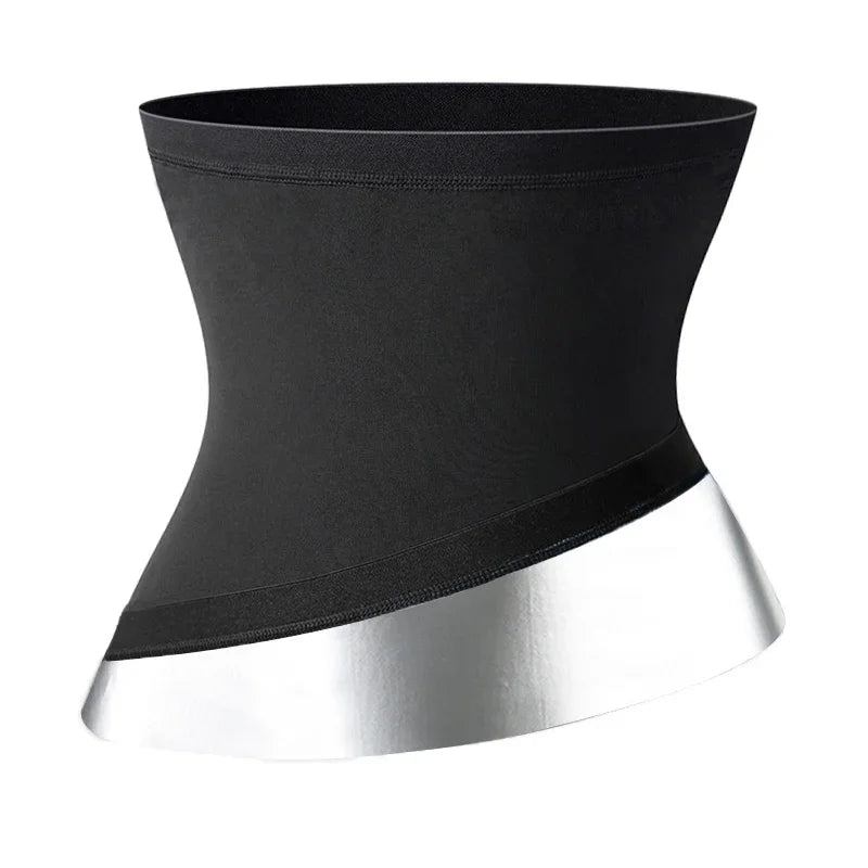Women Waist Trainer Burst Sweat Corset Sauna Suit Slimming Belt Burning Fat Shaper Weight Loss Waist Training Belly Trimmer Inner Silver