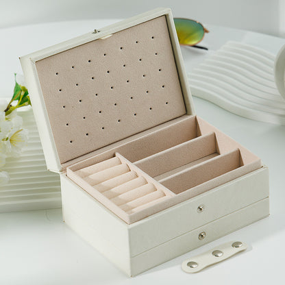 Fashion PU Leather Jewellery Storage Boxes Portable Travel Jewelry Box Necklace Earrings Ring Jewelry Organizer Display Case