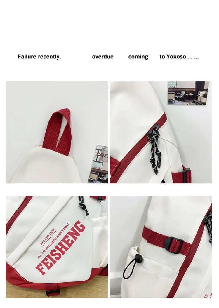 New Y2k Portable Light Nylon Crossbody Bag Trendy Rucksack Travel Shoulder Bag Casual knapsack Outdoor Sports Unisex Chest Packs