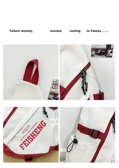 New Y2k Portable Light Nylon Crossbody Bag Trendy Rucksack Travel Shoulder Bag Casual knapsack Outdoor Sports Unisex Chest Packs