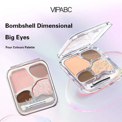 4Color Eyeshadow Palette Blush Eyeliner Eyeshadow Highlight Contour Palette Eyes Makeup Cute Beauty Cosmetics
