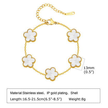 Vnox Exquisite 13mm Clover Bracelet Set for Women, Love Gift Bracelets for Wife Mothers Day Jewelry, Stainless Steel Cuff Bangle Badiee Stylez