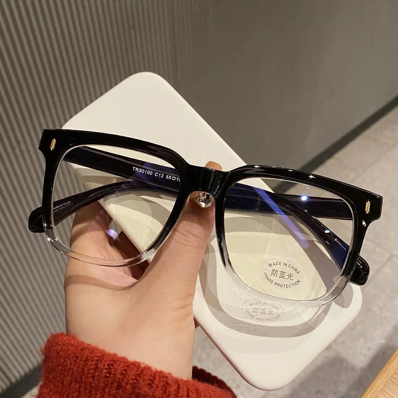 Transparent Computer Glasses Frame Women Men Anti Blue Light Round Glasses Blackout Glasses Optical Glasses Lenses Badiee Stylez