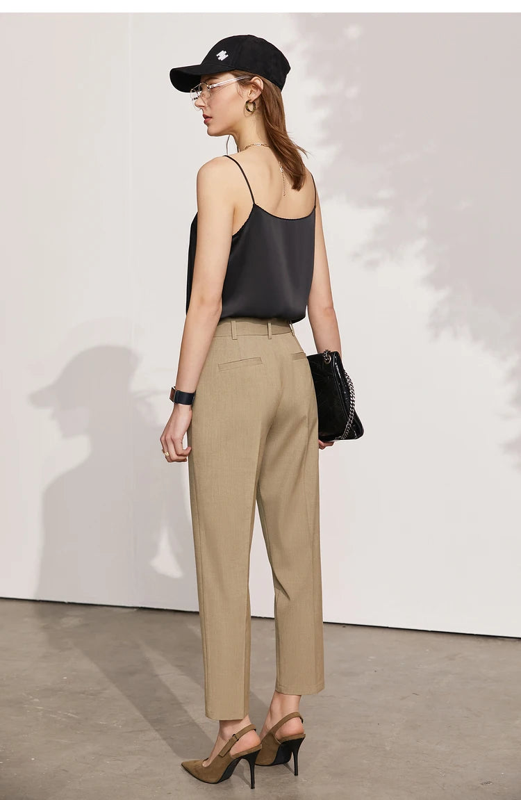 AMII Minimalism Sleeveless Top Women 2024 Summer New Camisole&Vest Office Lady Straight Chiffon Casual Female Clothing 12140330