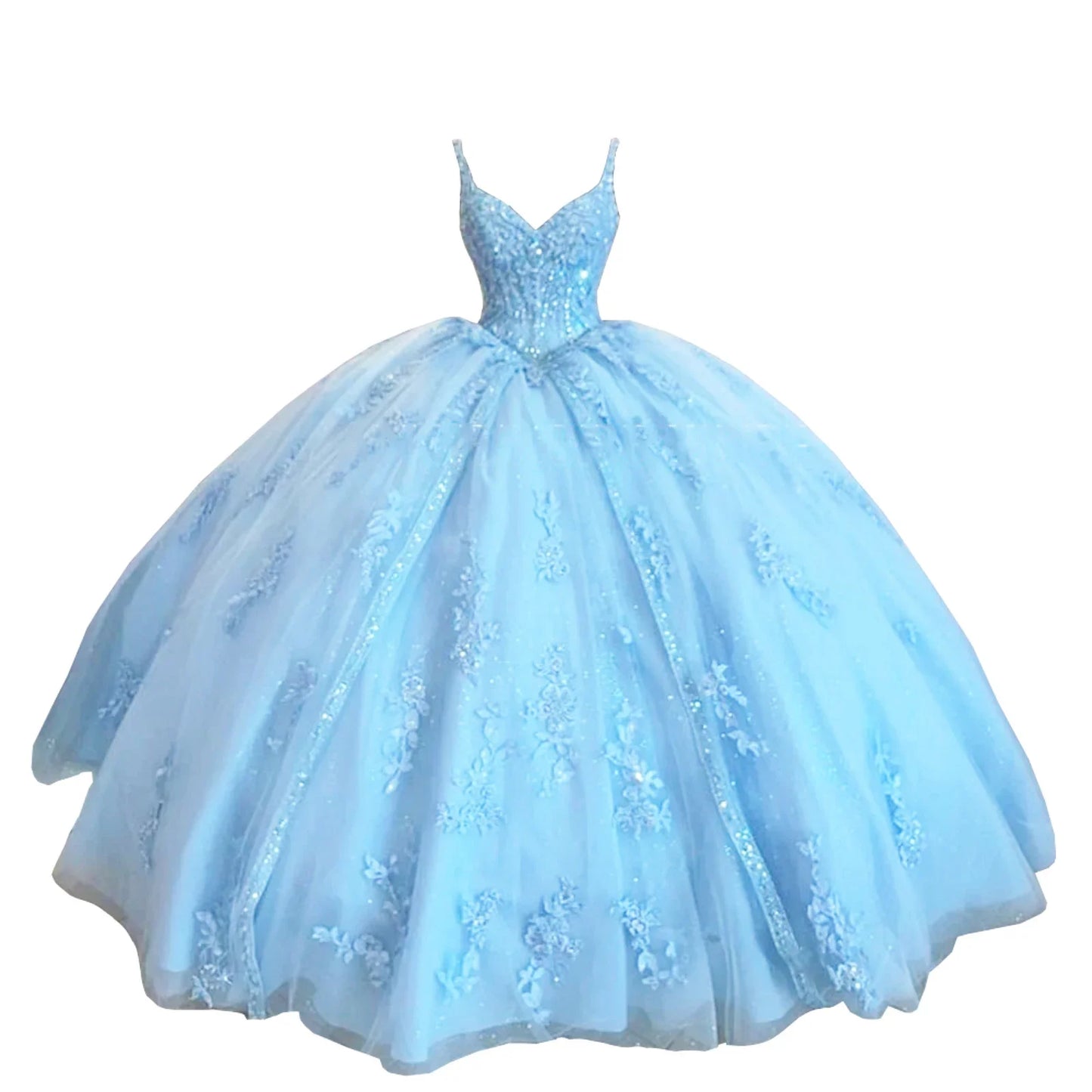 Women's Sweetheart Quinceanera Dresses Ball Gown Spaghetti Straps Applique Sweet 16 Dresses for Teens Badiee Stylez