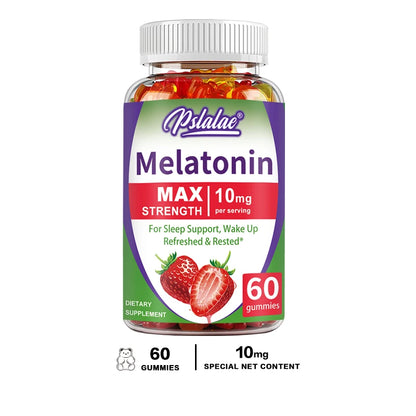 Melatonin Gummies 10 Mg - Fall Asleep Naturally, Fight Insomnia, Support Immunity, and Improve Rest Quality 60 Gummies