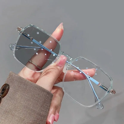 Photochromic Anti Radiation Glasses Metal Eyeglass For Woman Men Badiee Stylez