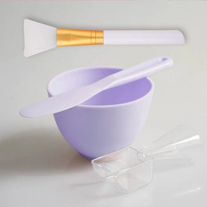Face Mask Mixing Tools Set Reusable Facial Applicator Spatula Stirring Mask Bowl Spoon Kit Skin Care Beauty Makeup Supplies Purple Set 2