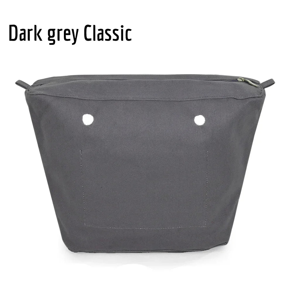 TANQU New Waterproof Inner Bag Organizer Insert Zipper Pocket for Classic Mini Obag Canvas Material for O Bag Dark grey classic CHINA