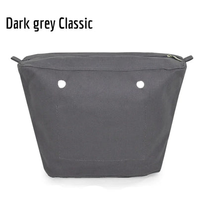 TANQU New Waterproof Inner Bag Organizer Insert Zipper Pocket for Classic Mini Obag Canvas Material for O Bag Dark grey classic CHINA