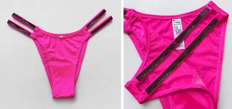 Sexy Panties Women Thongs Rhinestones Diamonds G-string Sports Thong Low Waist Shorts Briefs T-back Fitness S-XL