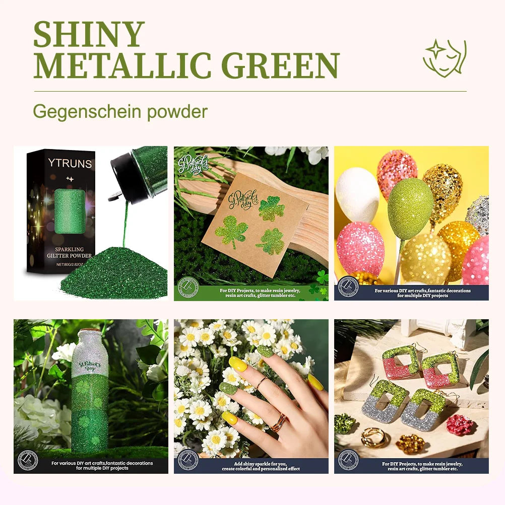 Laser Glitter Powder, 80g, 6 Colors, for Nail Art, Crafts, Candle Making, DIY Projects, Fine Glitter for Precise Designs