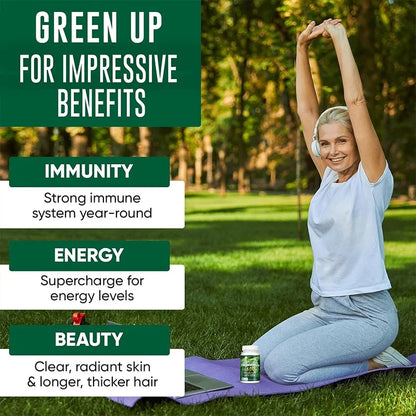 Chlorophyll Capsules 600mg - for Energy, Immunity, Skin & Internal Deodorant