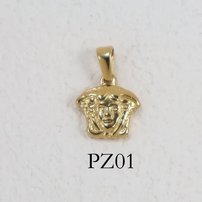 RHYSONG Geometric Stainless Steel 18K Gold Plated Snake Cross Palm Conch Mushroom Pistol Pendant For Women Diy Findings Jewelry