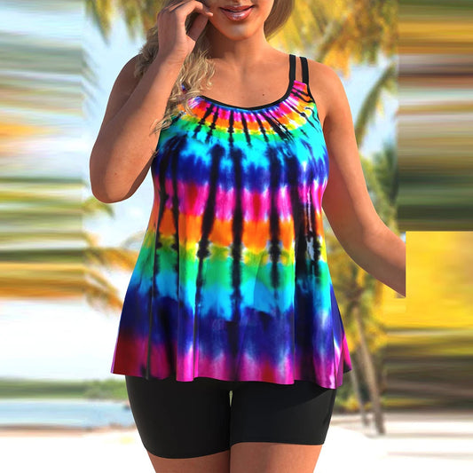 3XL 4XL 5XL Plus Size Two Piece Women Swimsuit for 2024 Summer Korean Fashion Vacation Beach Swimming Suit High waist Beachwear Beige