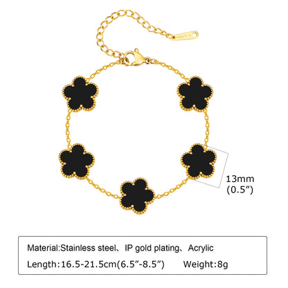 Vnox Exquisite 13mm Clover Bracelet Set for Women, Love Gift Bracelets for Wife Mothers Day Jewelry, Stainless Steel Cuff Bangle Badiee Stylez