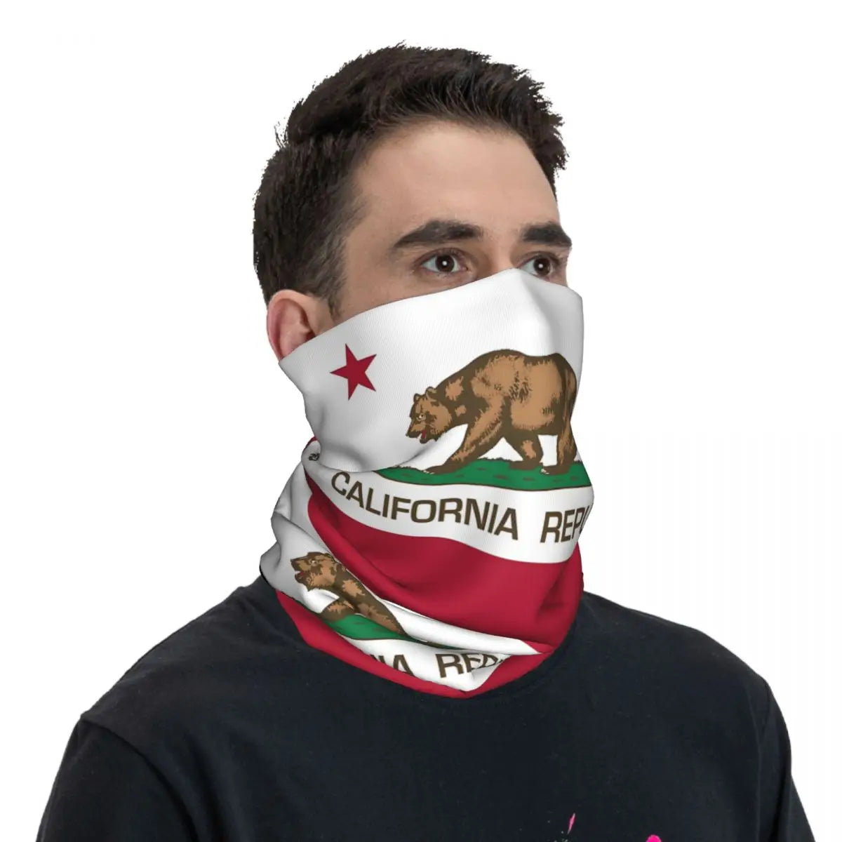 Flag Of California Thin Wrap Scarf Bandana Neck Gaiter Face Cover Headband