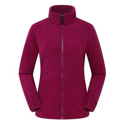 JNLN Winter Polar Fleece Jackets Women Windproof Thermal Soft Shell Jacket Outdoor Hiking Camping Skiing Climbing Warm Coat