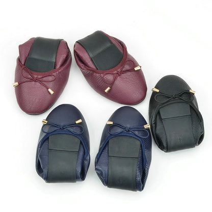 Women's Metallic Ballet Shoes, Casual Soft Sole Flat Shoes, Lightweight & Comfortable Slip On Shoes