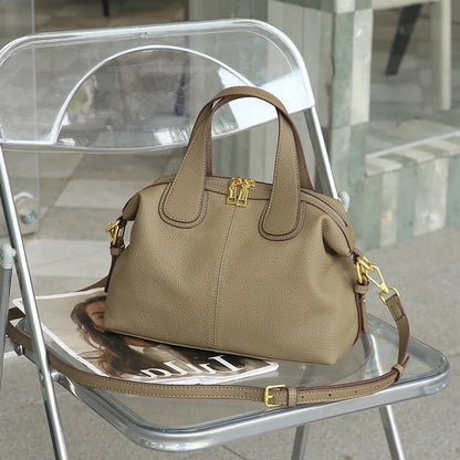 Hifashion 100% Cowhide Genuine Leather Handbags For Women 2025 Trend Designer Wide Strap Pillow Ladies Shoulder Crossbody Bags