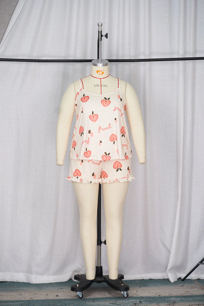 Women's suspender pajama set plus size pajama set 2024 new pajama milk silk pajama sleeveless shorts suspender shorts