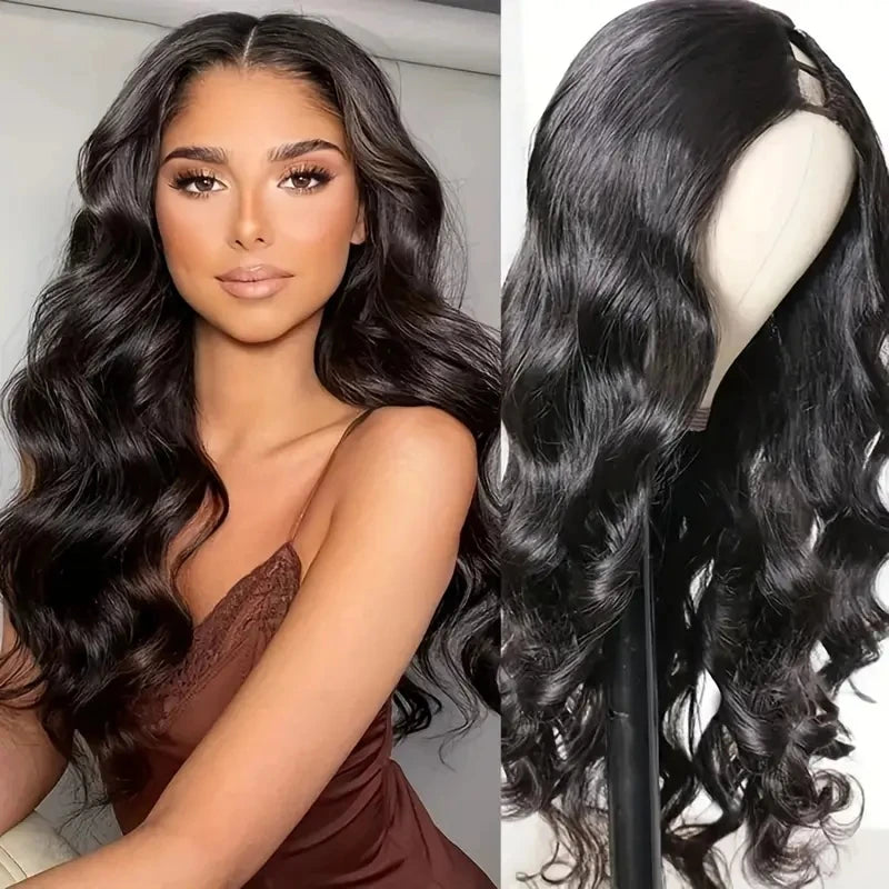 Body Wave V Part Wigs Human Hair 250% Density For Women Full Head Clip In Half Wig No Leave Out Body Wave Wig For Black Women Badiee Stylez