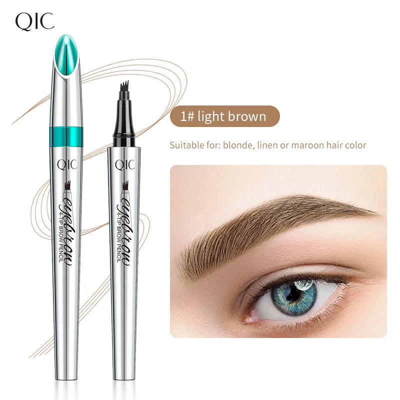 Four-Jaw Ultra-Fine Liquid Eyebrow Pencil 3D Waterproof Tip Tattoo Cosmetic Long Lasting Natural Dark Brown Liquid Eye Brow Pen 01