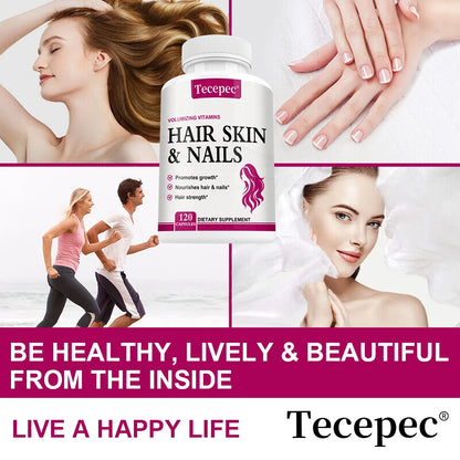 Hair Skin & Nails Vitamin Capsules - with Biotin and Collagen, Nutritional Supplement for Men and Women, Non-GMO, Gluten-Free