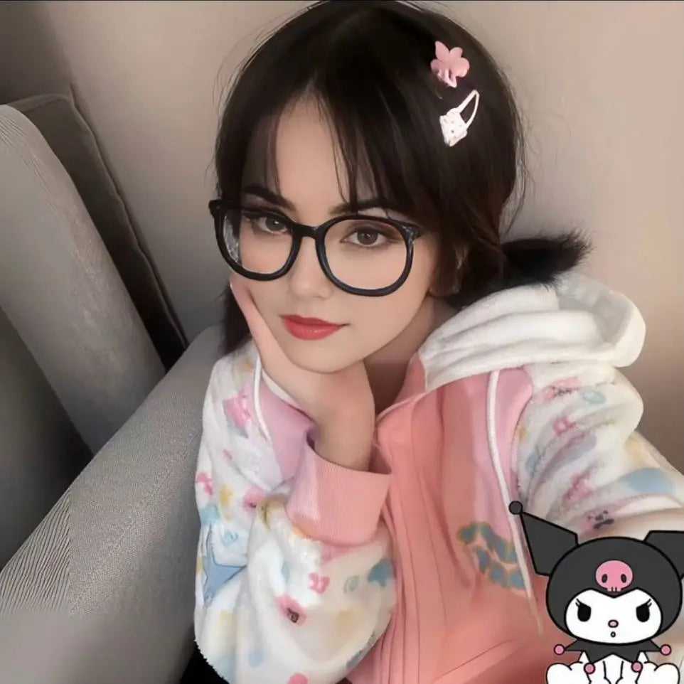 Harajuku Zip Hoodies Women Japanese Sweet Lolita Sweatshirts Kawaii Cartoon Print Y2k Hooded Overcoat Korean Fashion Clothes Top