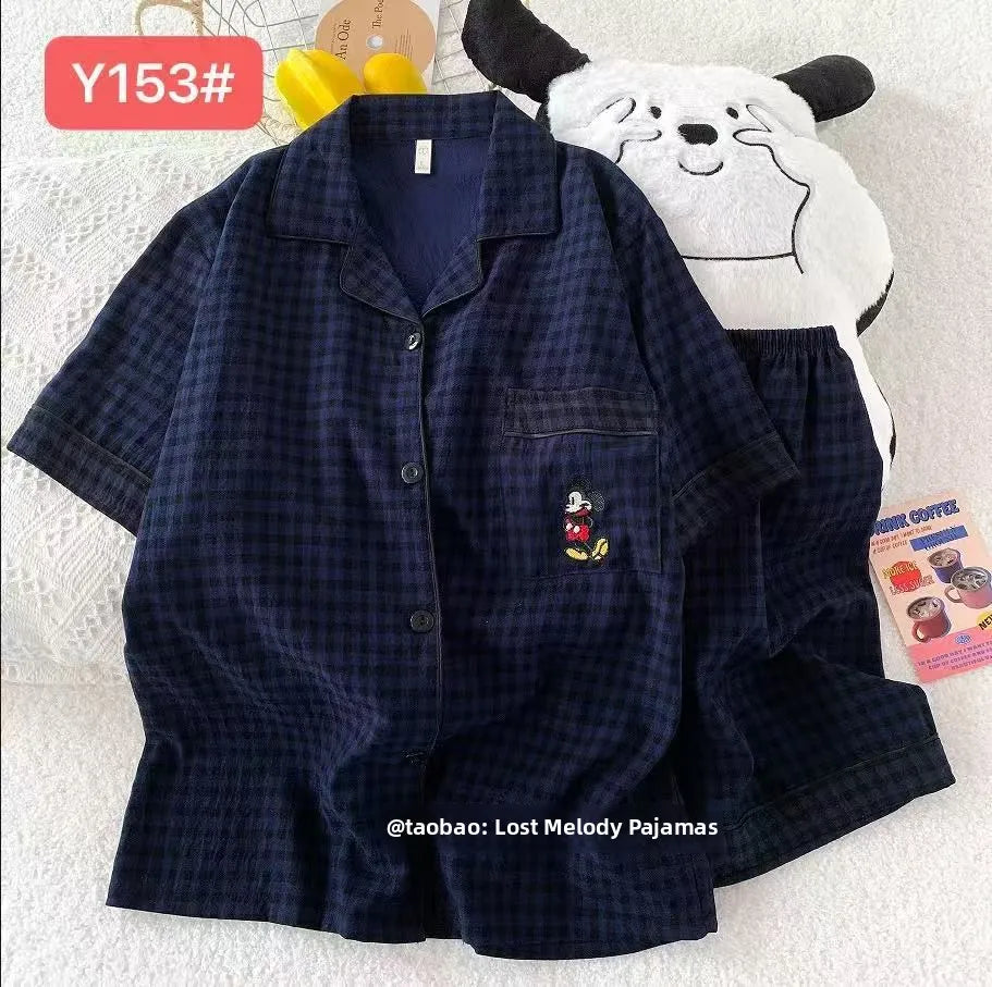 Cute Pink Cloud Cotton Spwear Bear Print Home Clothes Long Sve ort Sve Women's Comfortable Home Suit Summer Thin