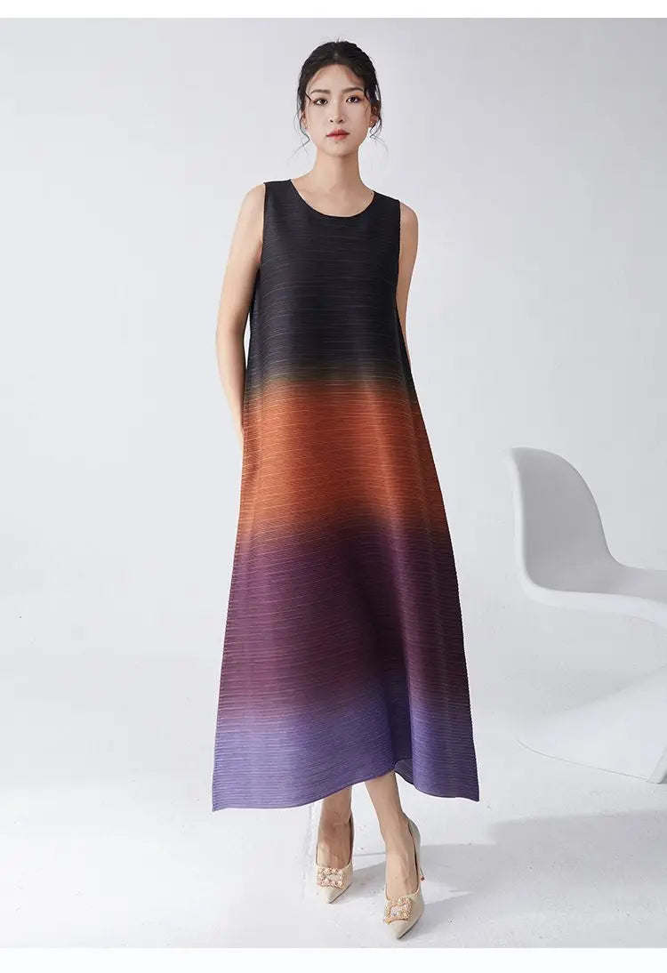 Dress women's high-end wear 2025 new models gradually change sleeveless loose long dress tide Badiee Stylez