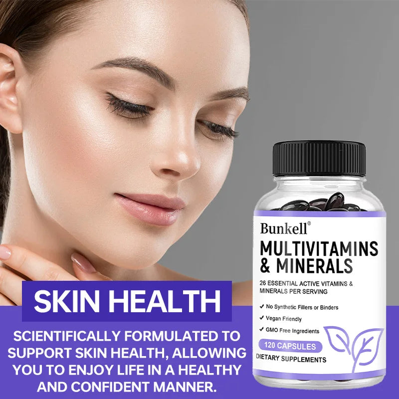 Multivitamin Capsules with Minerals,Repairs Skin,Promotes Liver Health,Improves Anemia and Vitamin Deficiencies,Boosts Energy