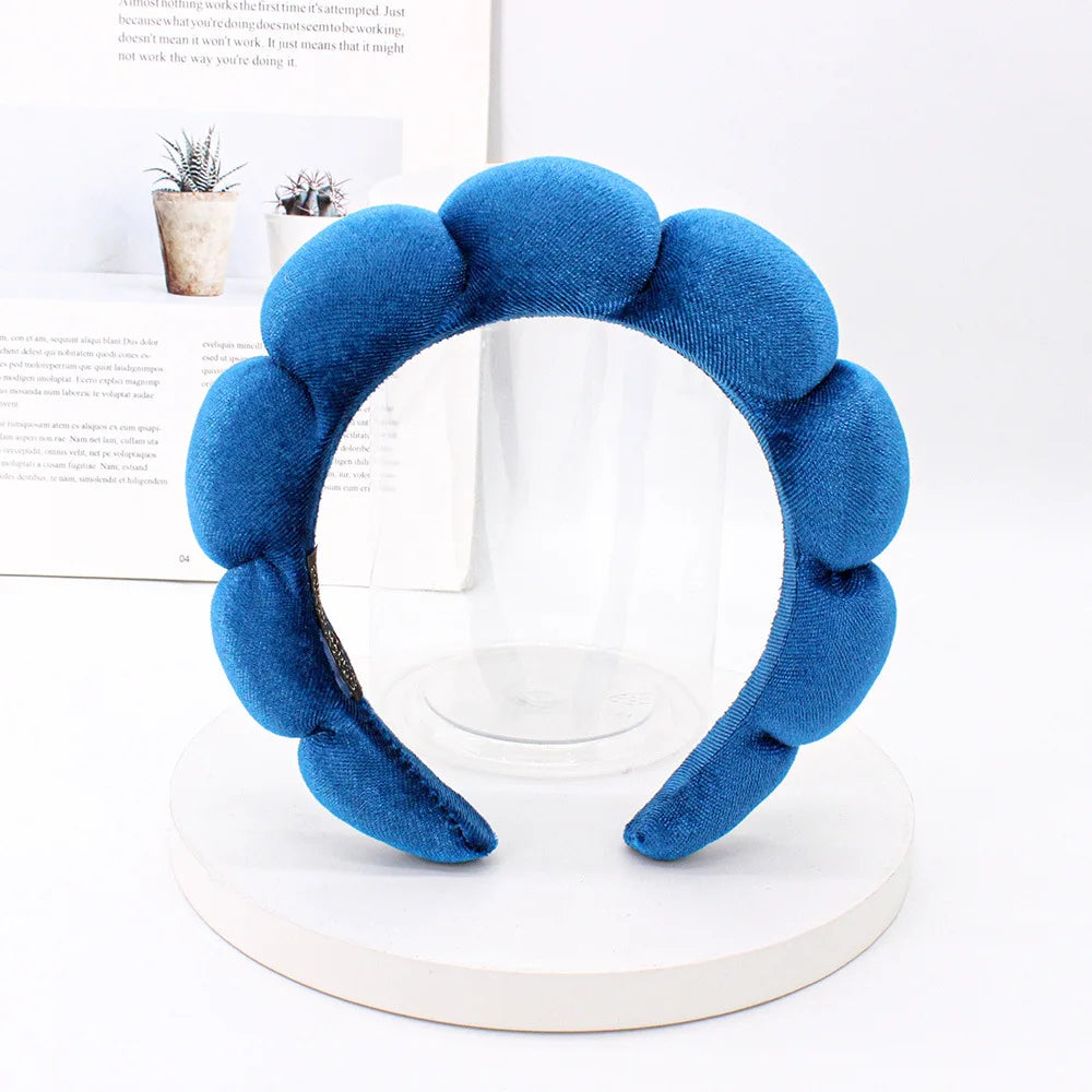 Sponge Spa Headband Velvet Washing Face Wide Padded Headband Skin Care Makeup Removal Shower for Women Girls Hair Accessories