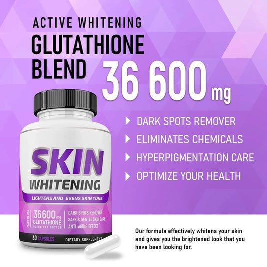 Glutathione Whitening Pills for Dark People, Women & Men Lightening Pills Whitening Capsules Supplement for Dark Spot Remover