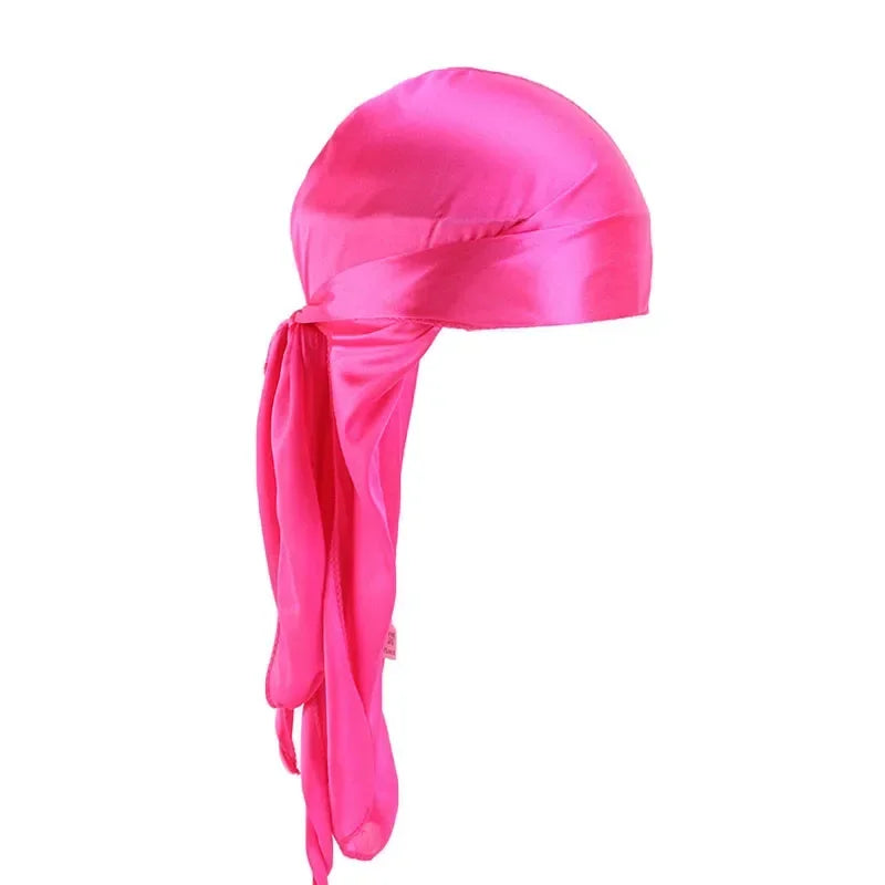 Fashion Long Tail Adult Satin Doo Rag Durag Bandanas Cap Pirate Hat Turban Men Hip Hop Headband Biker Headwrap Women Headwear