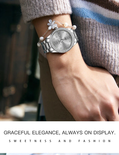 POSHI 990 Fashion Women Watch Elegant Business Quartz Wristwatch Lady Casuan Dress Watches With Date Display Original Clock