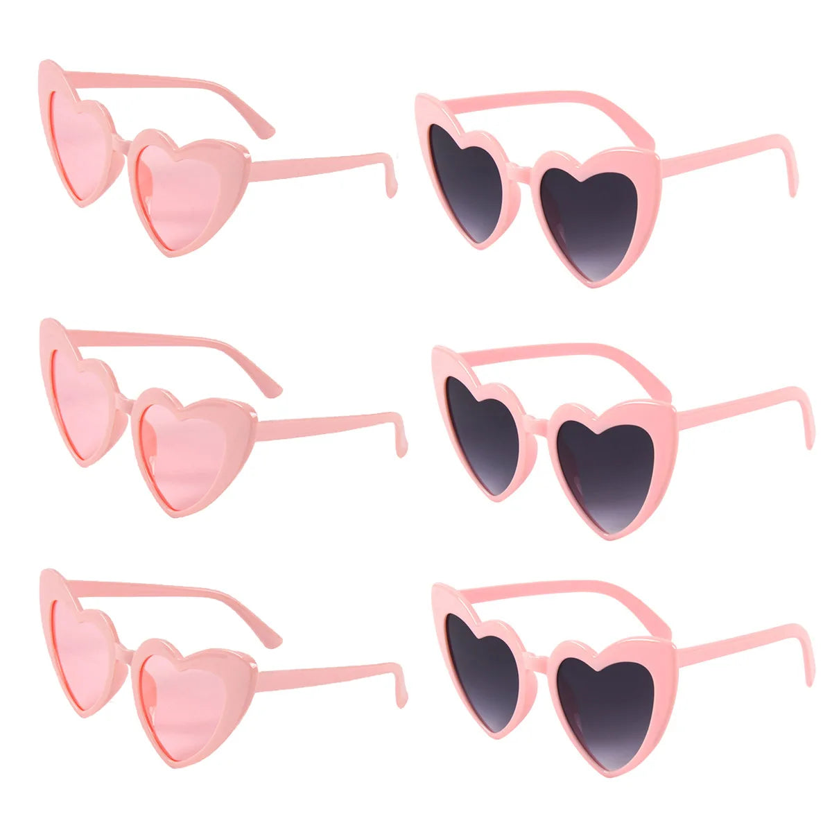 6pcs Bachelorette Party Sunglasses Wedding Bridal Shower Decoration Pink White Heart Glasses Bridesmaid Gifts Hen Party Supplies 3pink-A 3pink-B