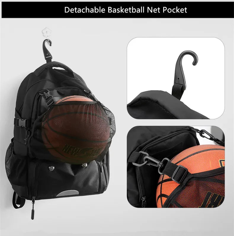 basketball sports backpack with shoe compartment man soccer bag boys football school bag black large capacity school backpack