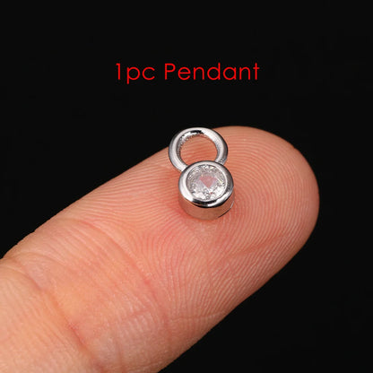 1PC Little Star Moon Snake Crystal Charms Pendant Helix Daith Earrings for Women Hanging Matching Piercing Lobe Tragus Jewelry CC165-1